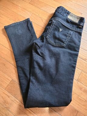 GUESS Ultra Low Rise Y2k Dark Blue Slim Jeans, sz 27